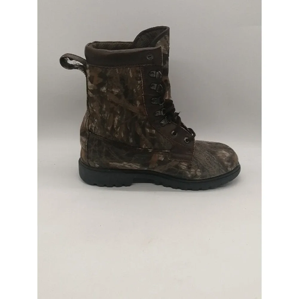 Pro Line Boots Mens Green Camo 8 Hunting Work Shoes Sturdy Thinsulate 61601BU